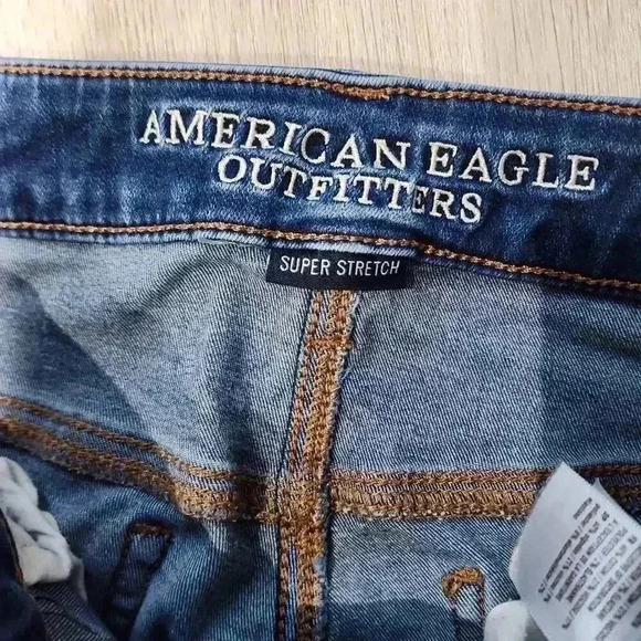 American Eagle Women's Distressed Jegging Dark Wash Blue Size 4 Regular - Picture 6 of 8